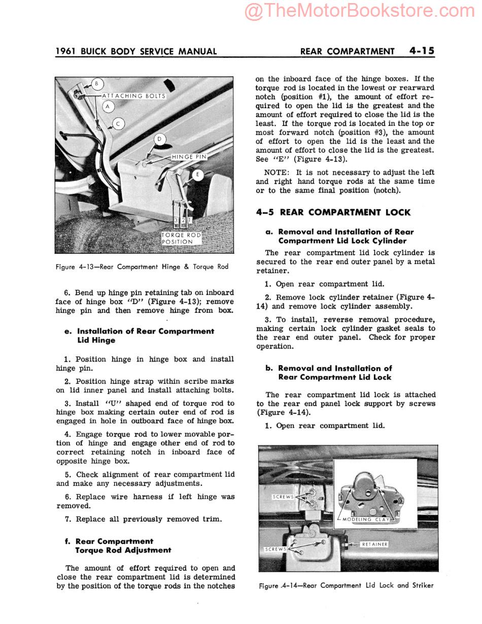 1961 Buick Body Service Manual  Sample Page - Rear Compartment