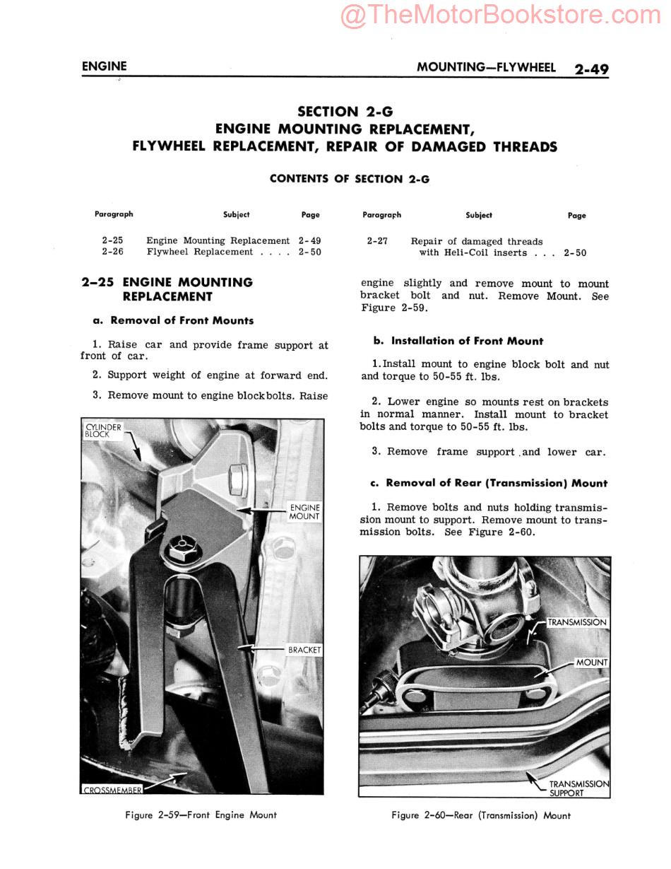 1961 Buick Special Service Manual  Sample Page - Mounting and Flywheel