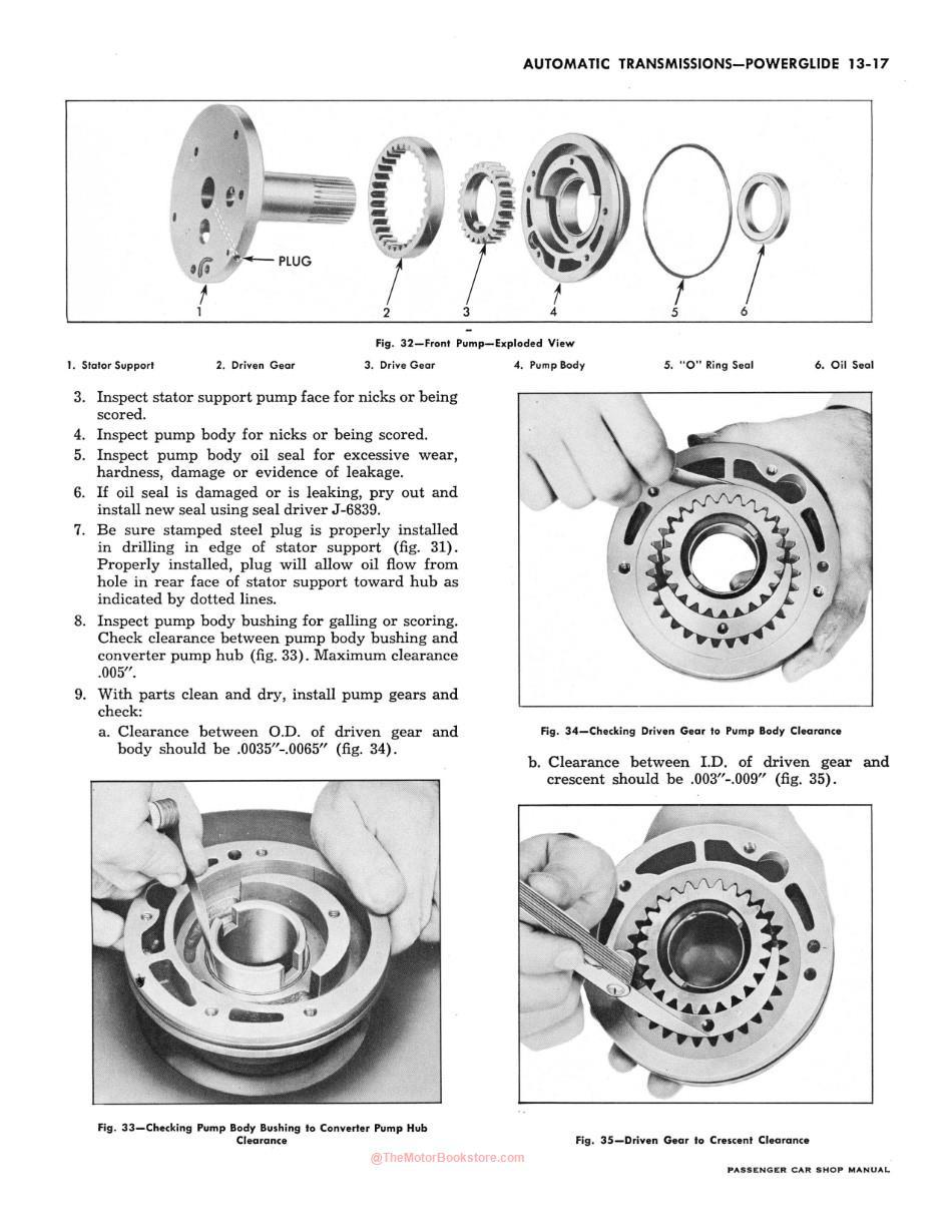 1961 Chevy Car Shop Manual Sample Page - Transmission Section