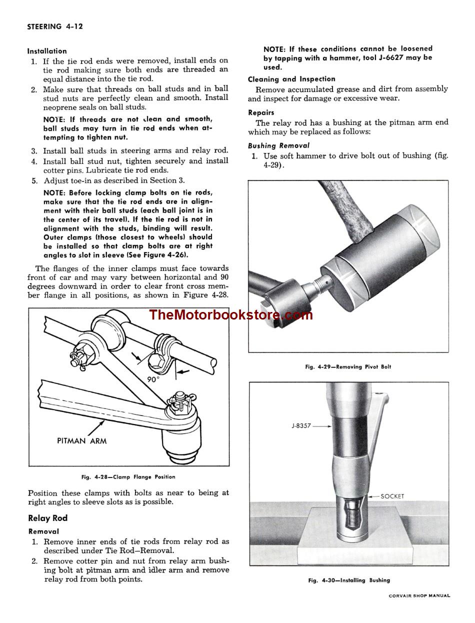 1961 Corvair Shop Manual Sample Page - Steering