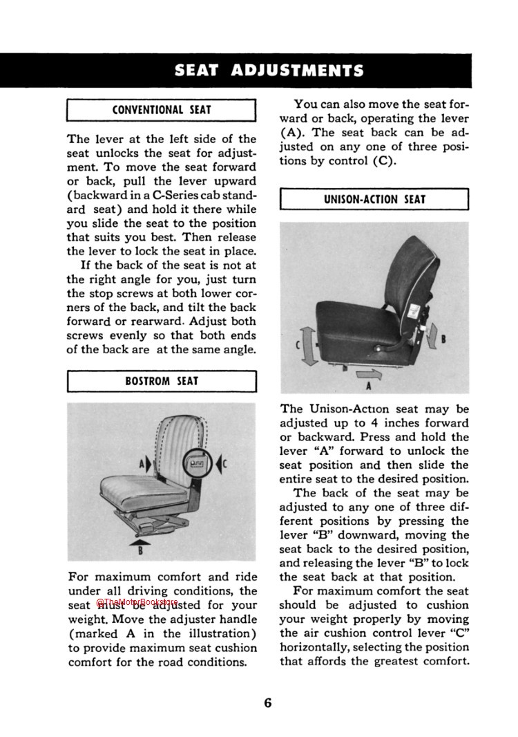 1961 Ford Truck Operator's Manual Series 100 through 800 - Sample Page