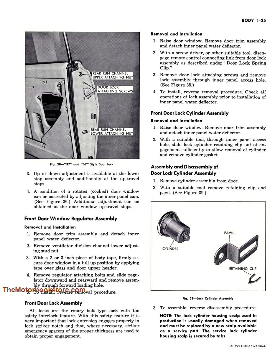 1962 Chevy II Passenger Car Shop Manual Sample Page - Body