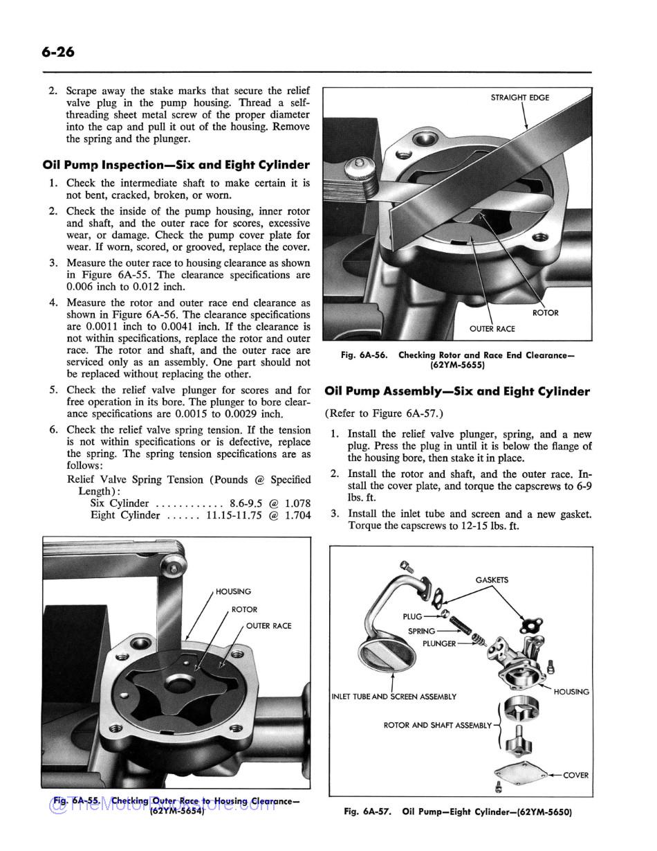 1962 Mercury Meteor Maintenance Manual Sample Page  - Oil Pump