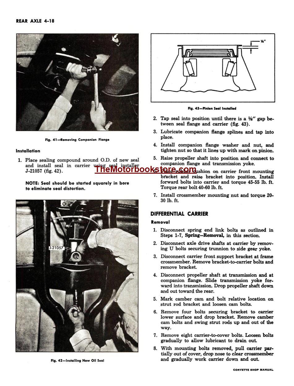 1963 Corvette Shop Manual Sample Page - Rear Axle