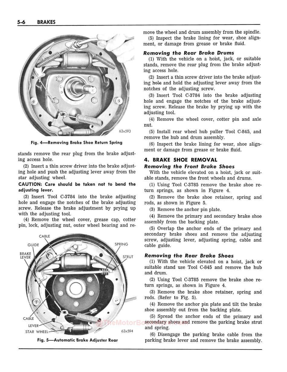 1963 Dodge Custom 880 Shop ManualSample Page - Brakes