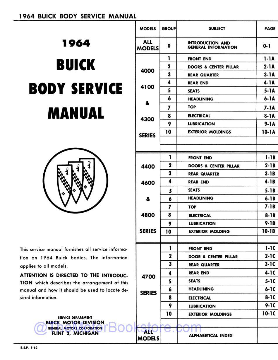 1964 Buick Body Manual