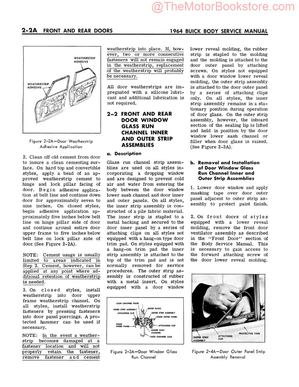 1964 Buick Body Service Manual  Sample Page - Front and Rear Doors