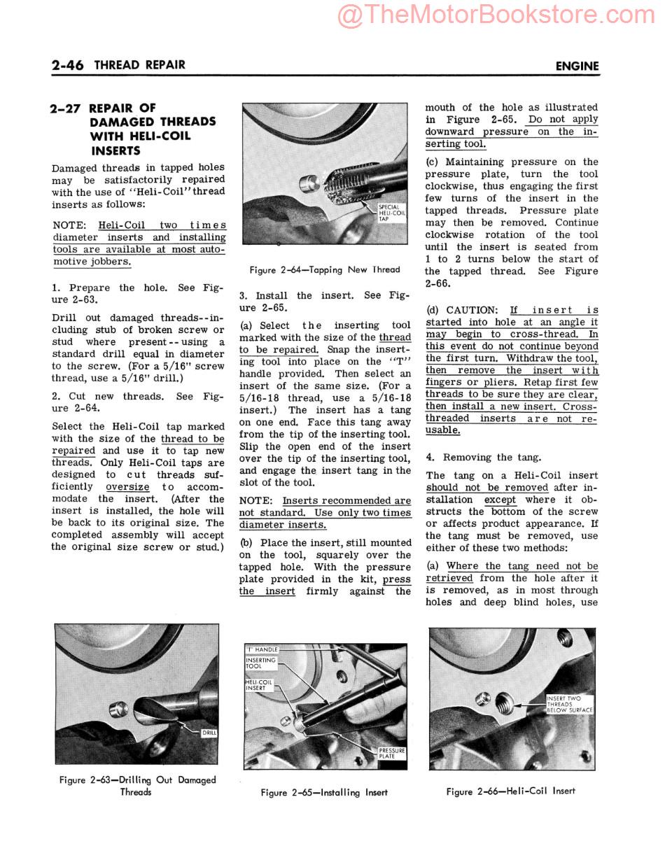 1964 Buick Special/Skylark Service Manual  Sample Page - Thread Repair