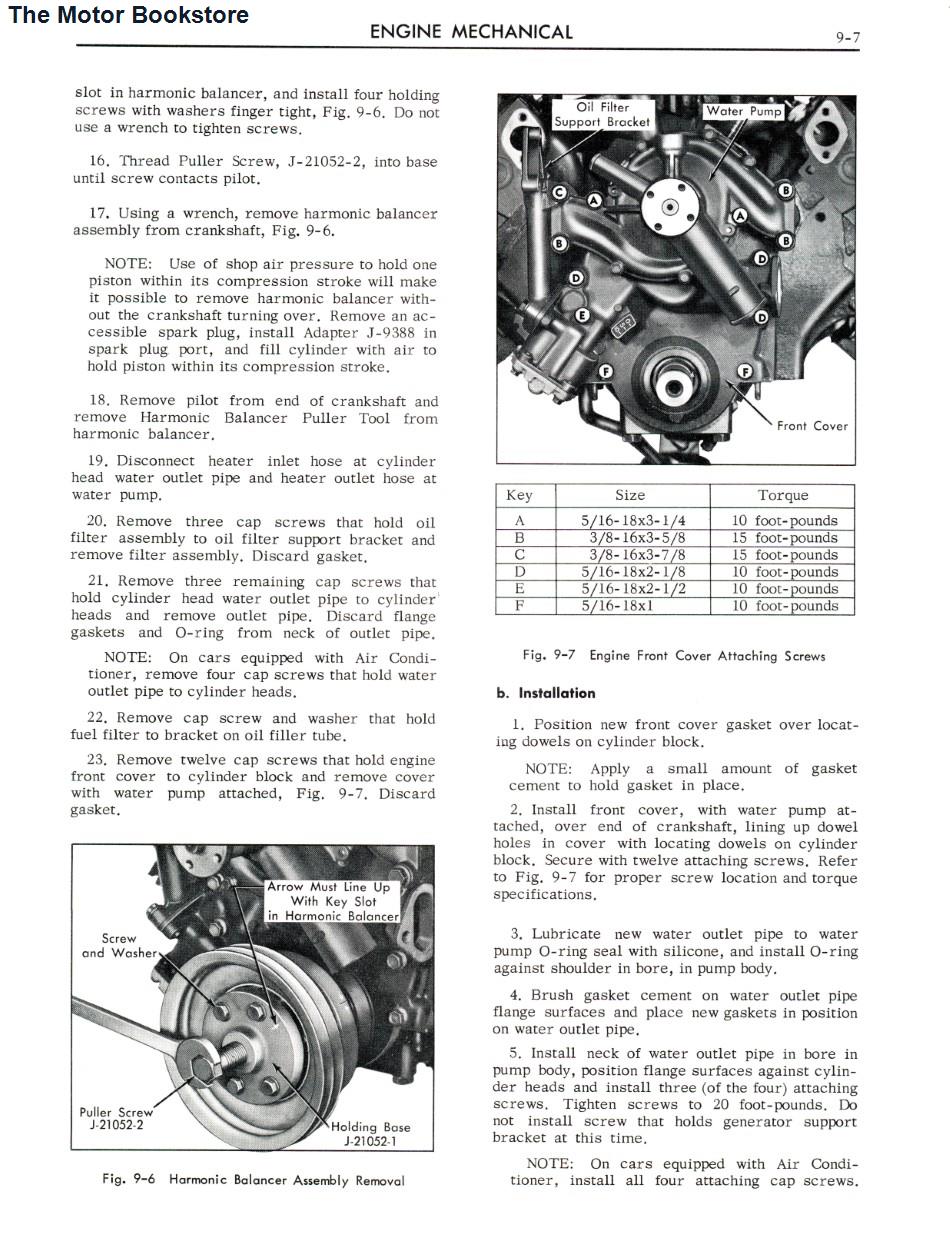 1964 Cadillac Shop Manual Sample Page - Engine