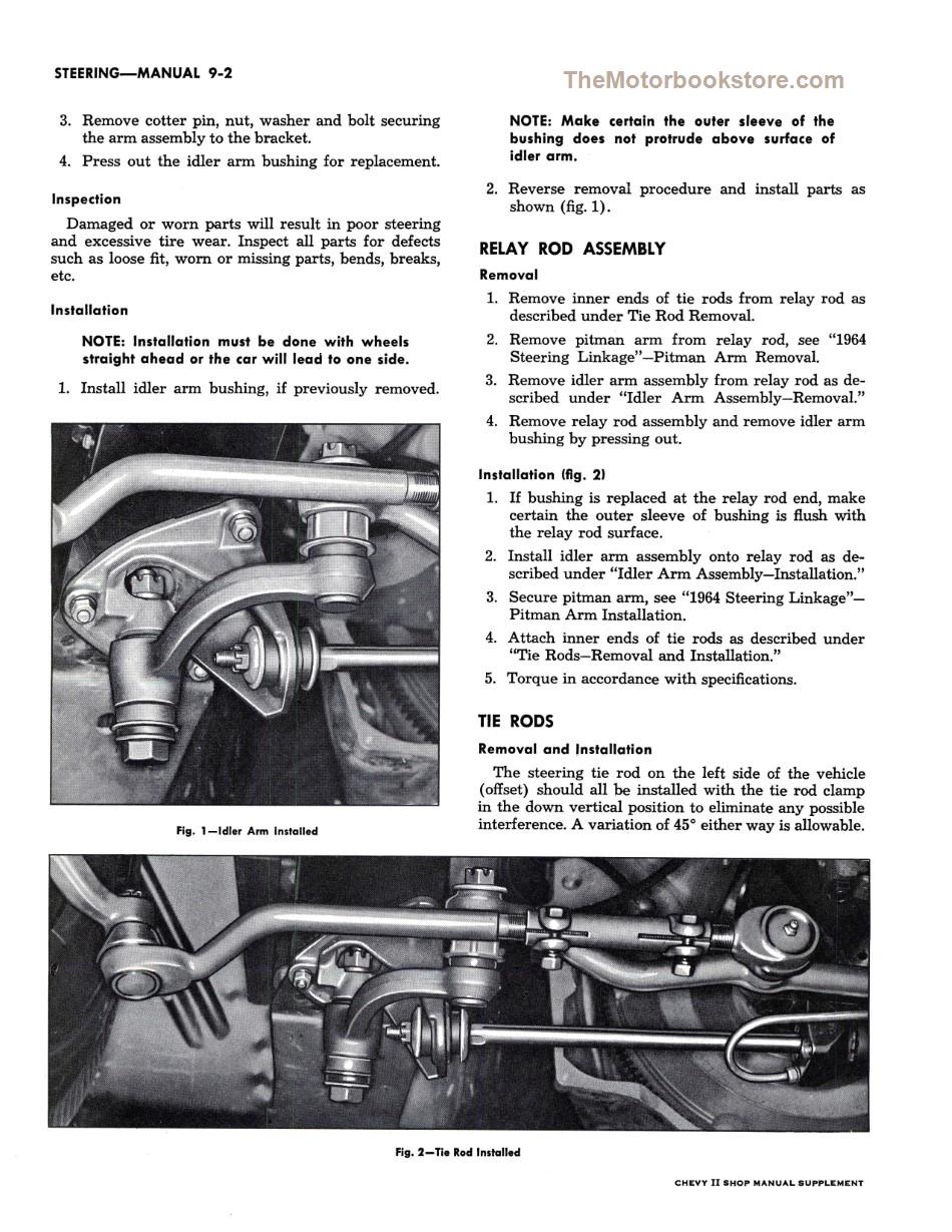 1964 Chevy II Passenger Car Shop Manual Sample Page - Steering-Manual