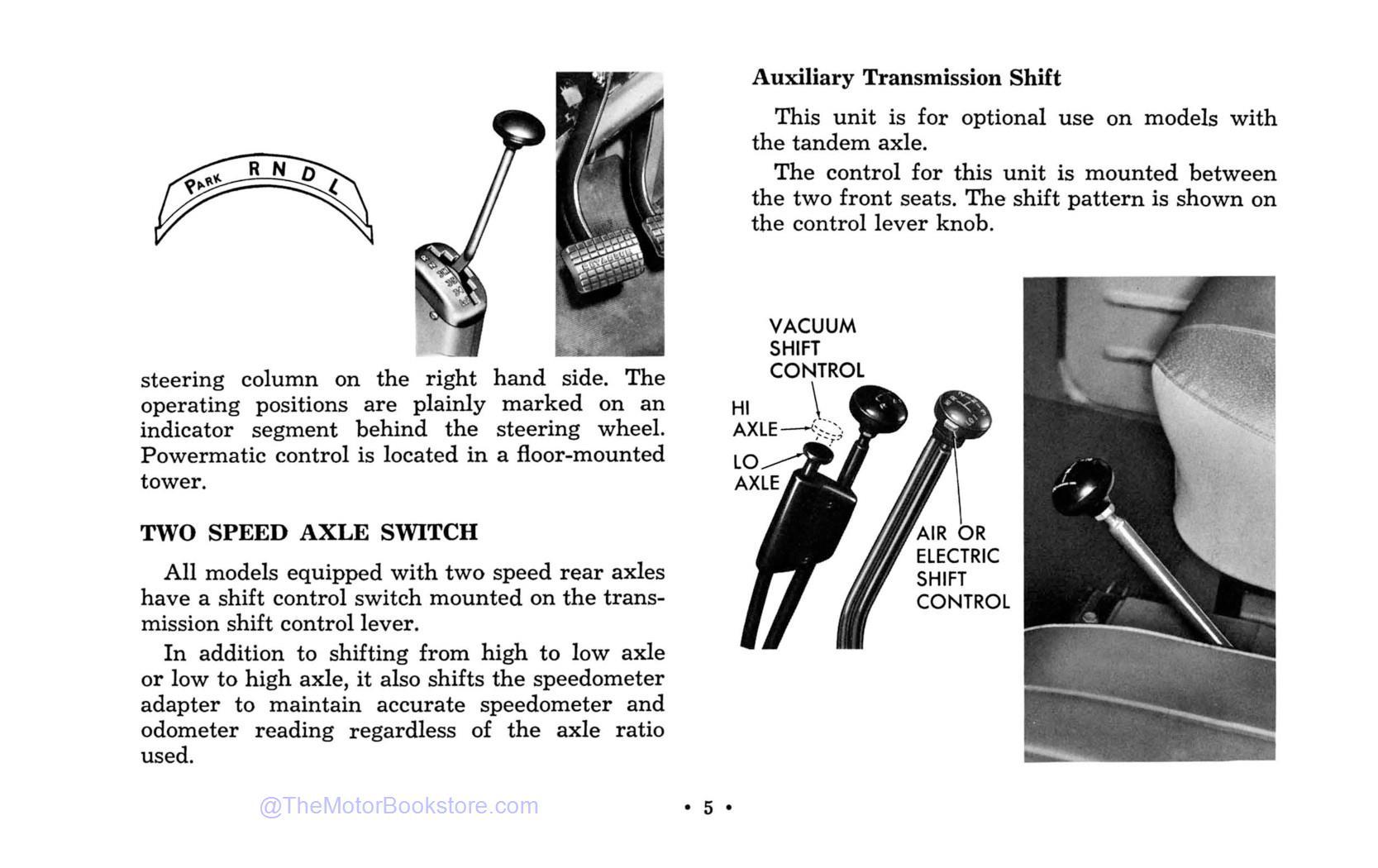 1964 Chevy Truck Owner's Manual  - Table of Contents - Sample Page