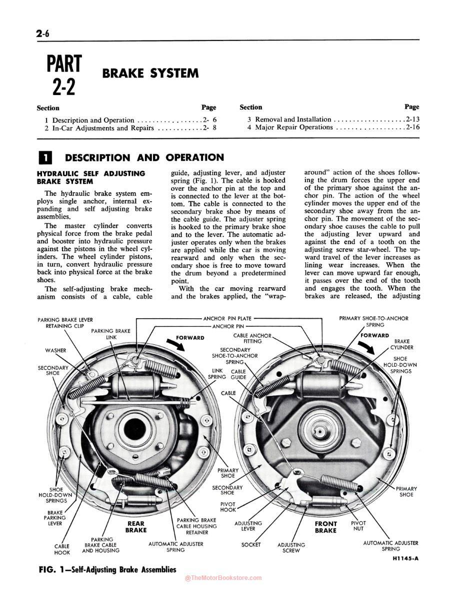 1964 Ford (Full Size) and Mercury Shop Manual Sample Page - Brakes Section