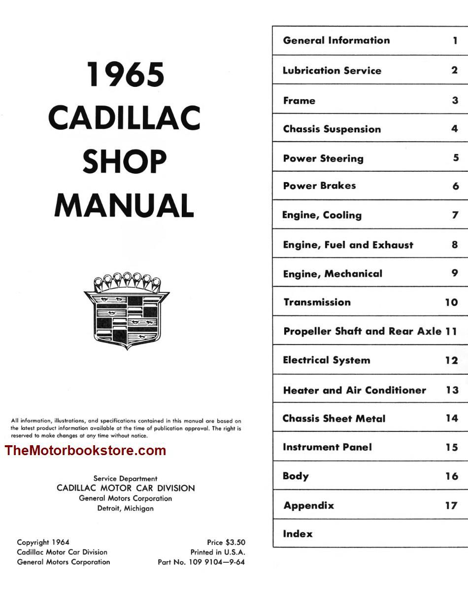 1965 Cadillac OEM Factory Shop Manual – Detroit Iron Reprint (Paper, 9781791410469)