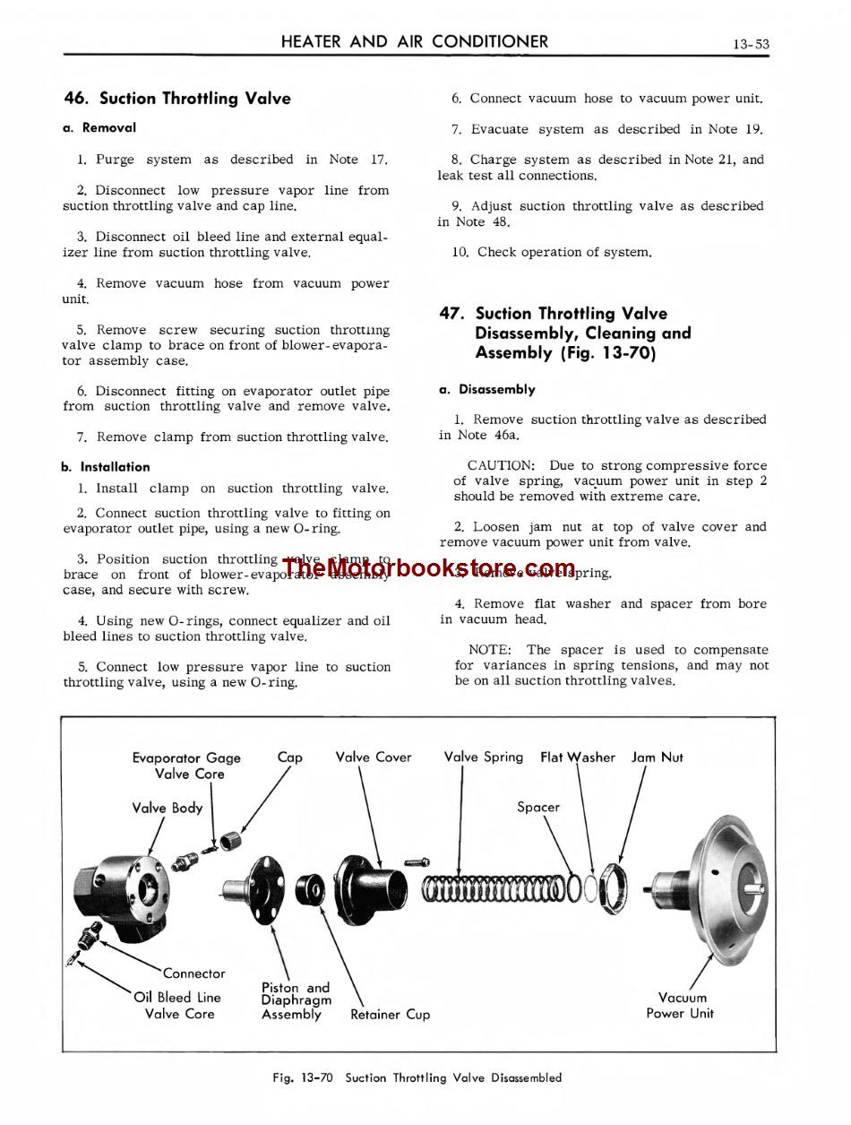 1965 Cadillac Shop Manual Sample Page - Air Conditioning