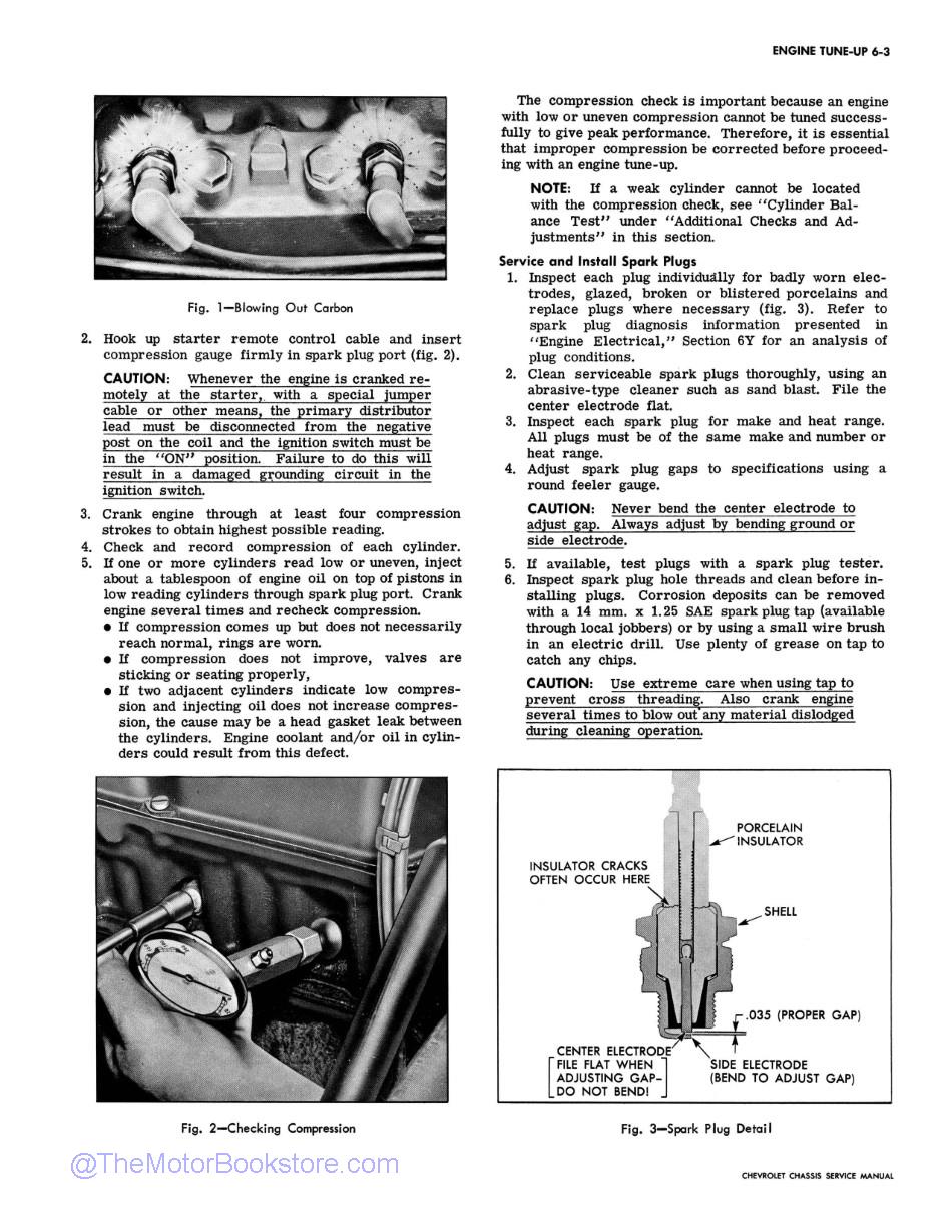 1965 Chevrolet Chassis Overhaul Manual Sample Page  - Engine