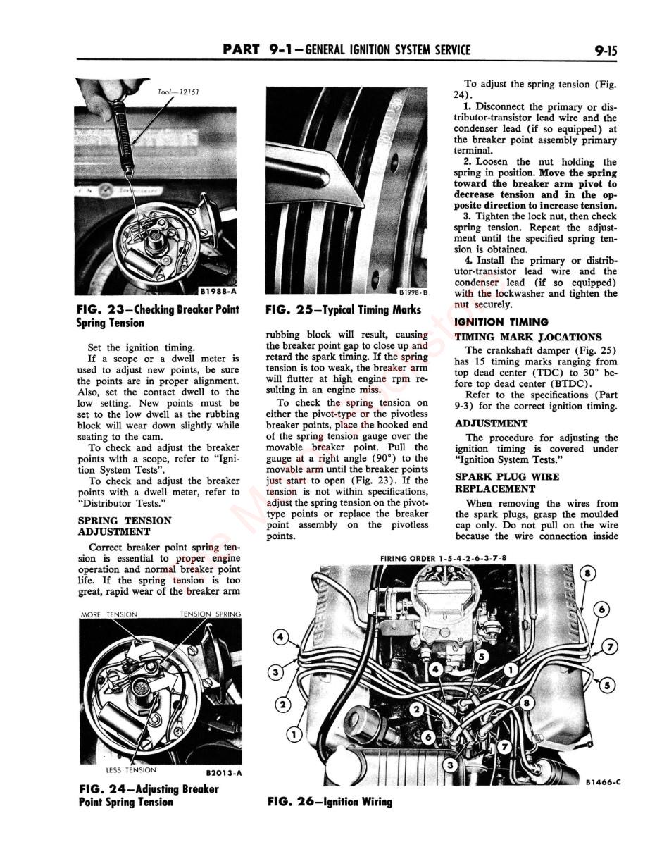 1965 Ford Thunderbird Shop Manual Sample Page - General Ignition System Service