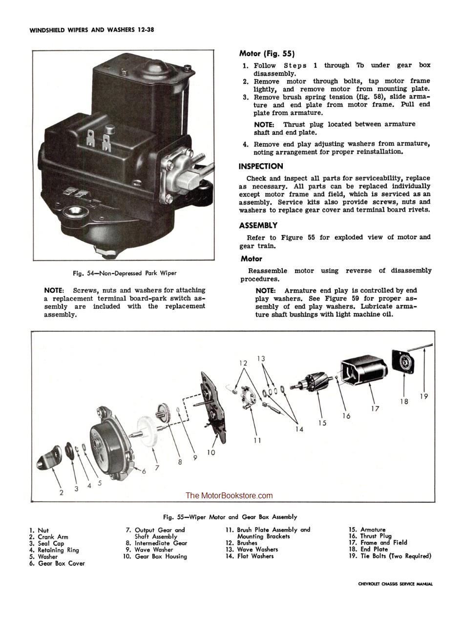 1966 Chevrolet Chassis Service Manual Sample Page - Wipers