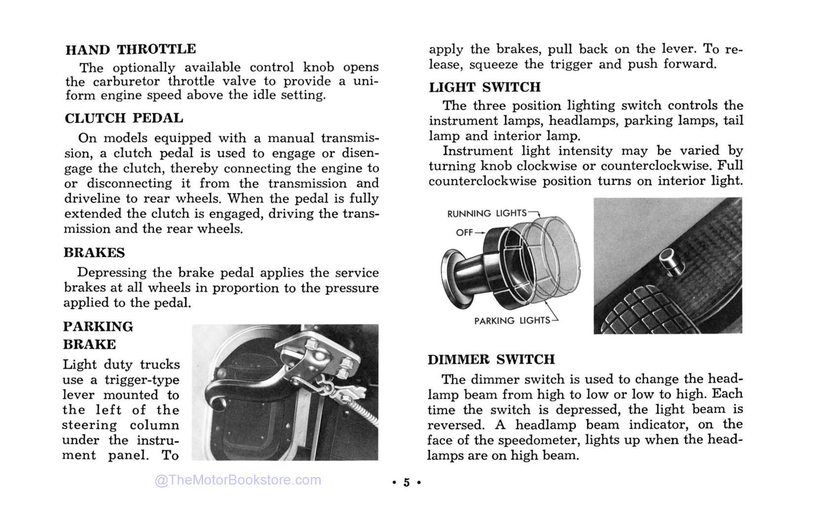1966 Chevrolet Series 10-30 Truck Owner's Manual  - Table of Contents - Sample Page