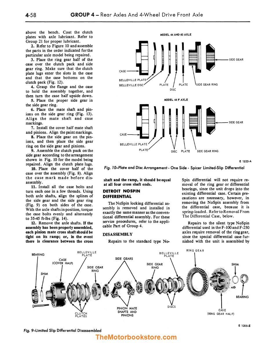 1966 Ford Truck Shop Manual Sample Page - Axle