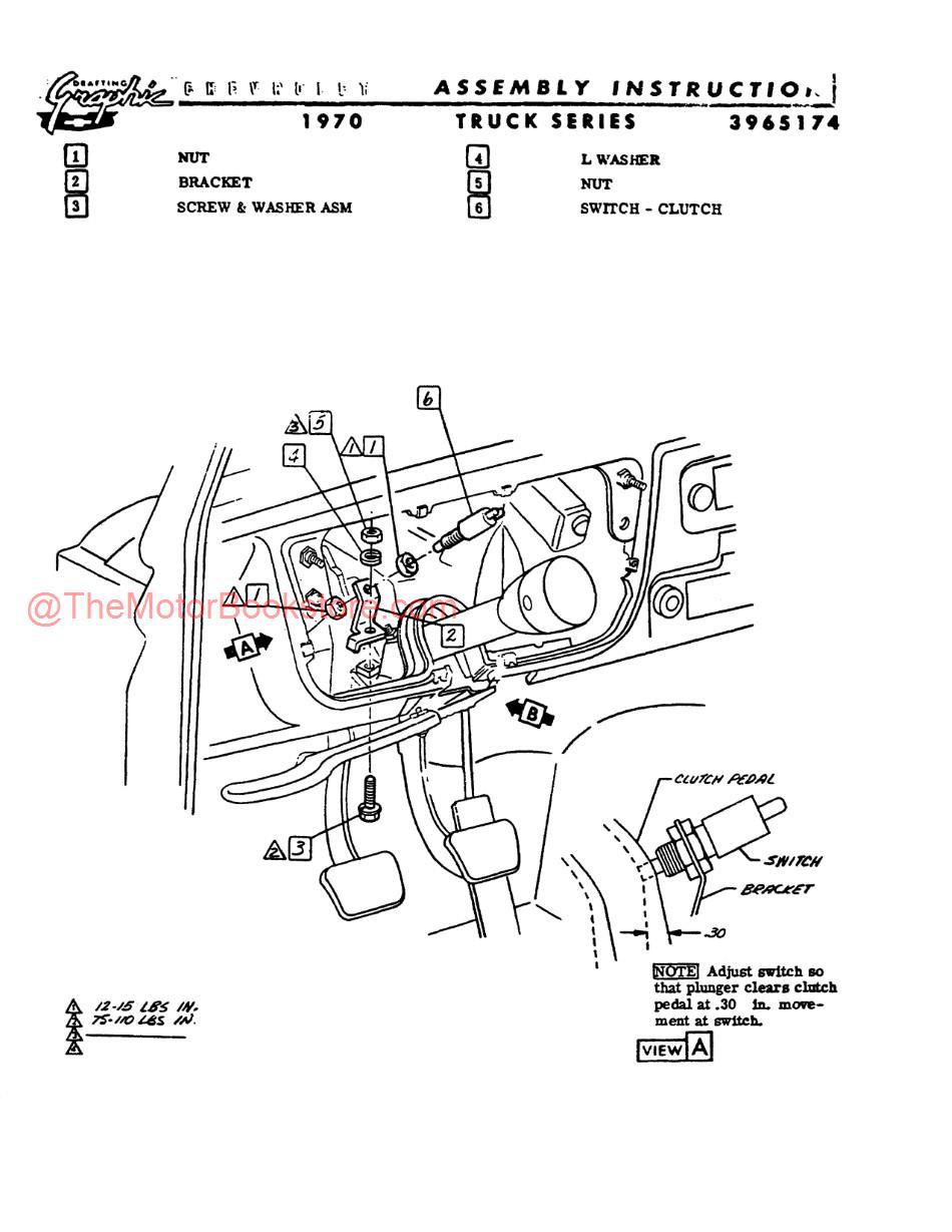 1967-1972 Chevrolet, GMC Truck Factory Assembly Manual Sample Page - Clutch Switch