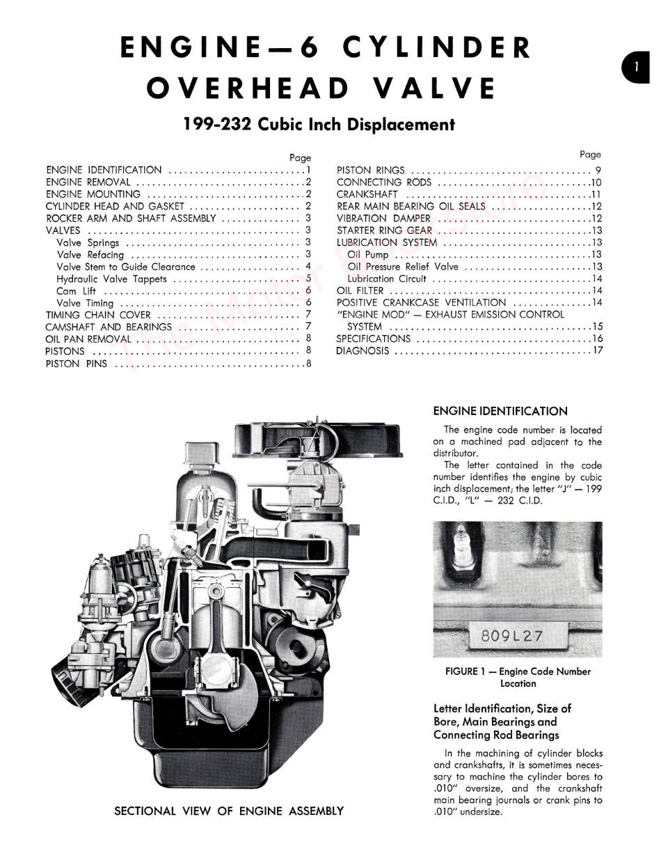 1967 AMC American Technical Service Manual Sample Page - Engine