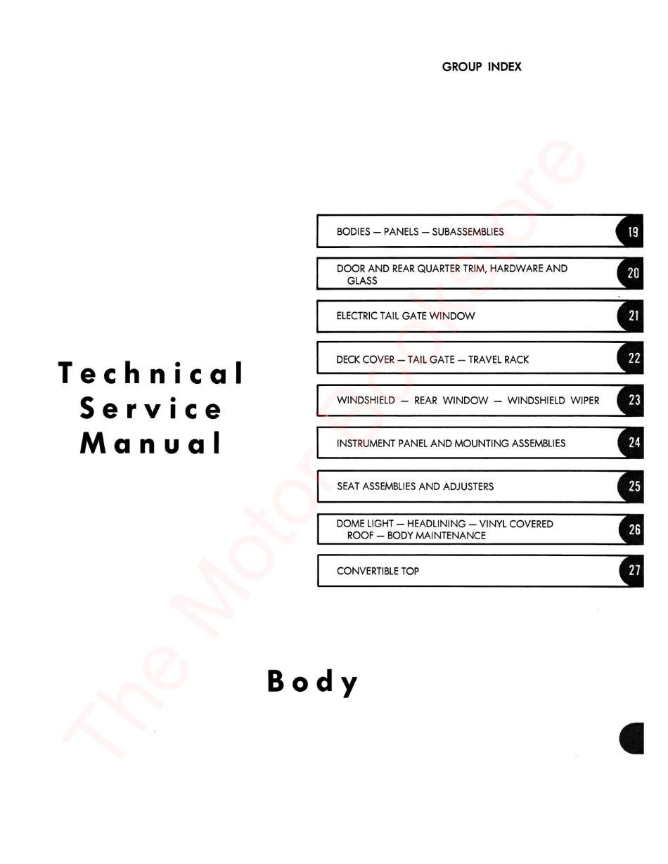 1967 AMC American Technical Service Manual - Table of Contents Page 2