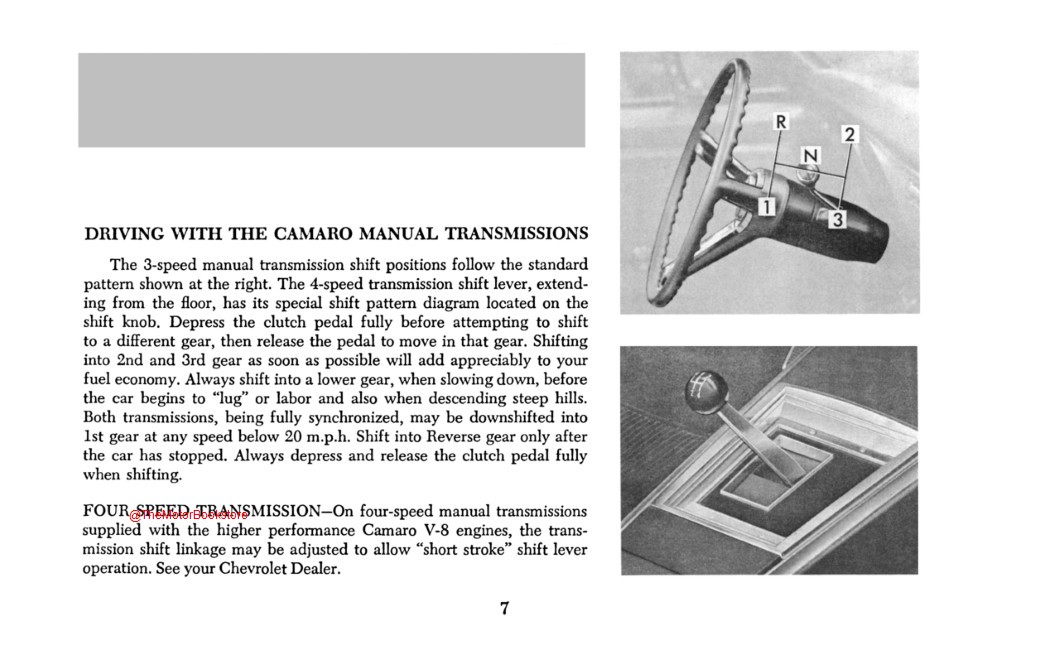 1967 Camaro, Camaro SS Owner's Manual - Sample Page