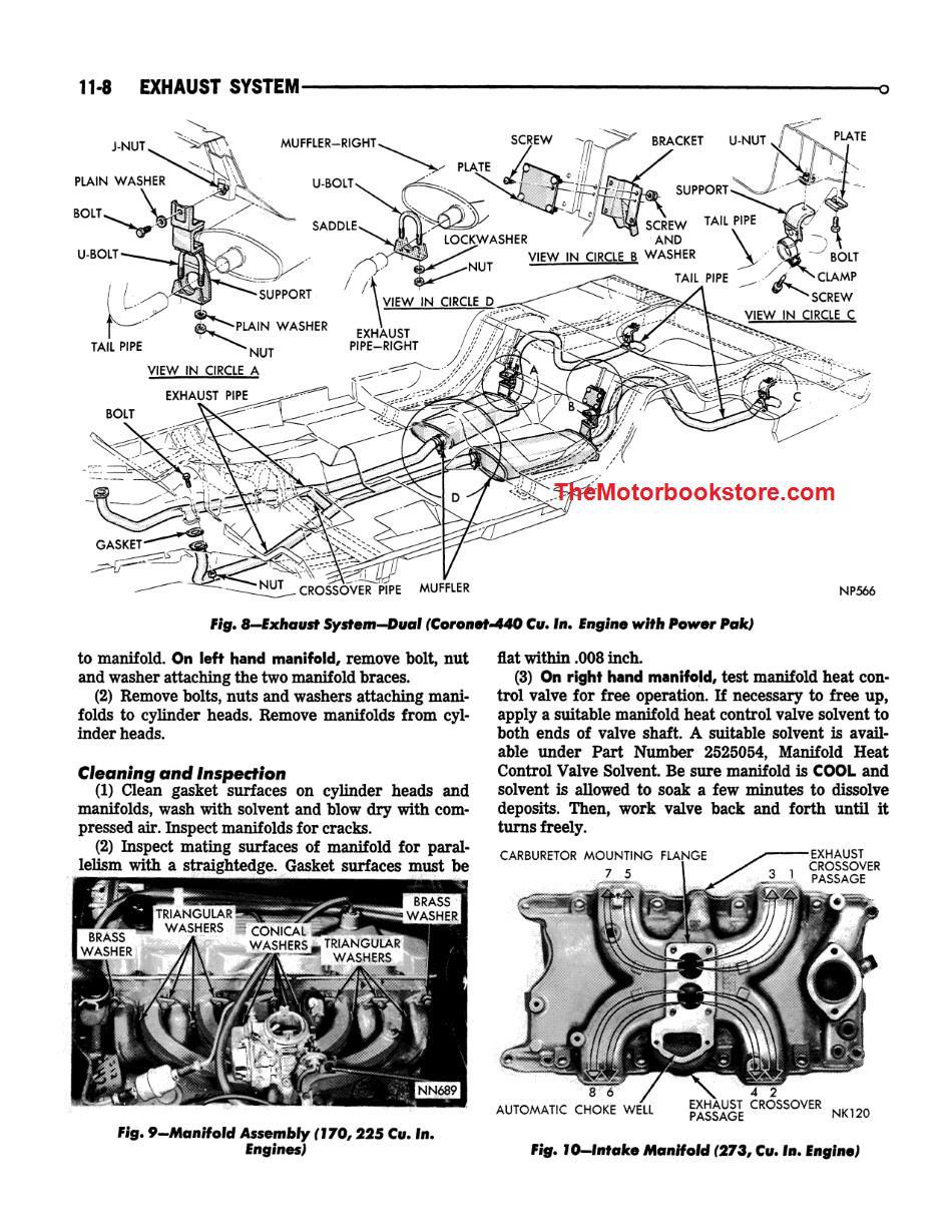 1967 Dodge Charger, Coronet, Dart Shop Manual Sample Page - Exhaust