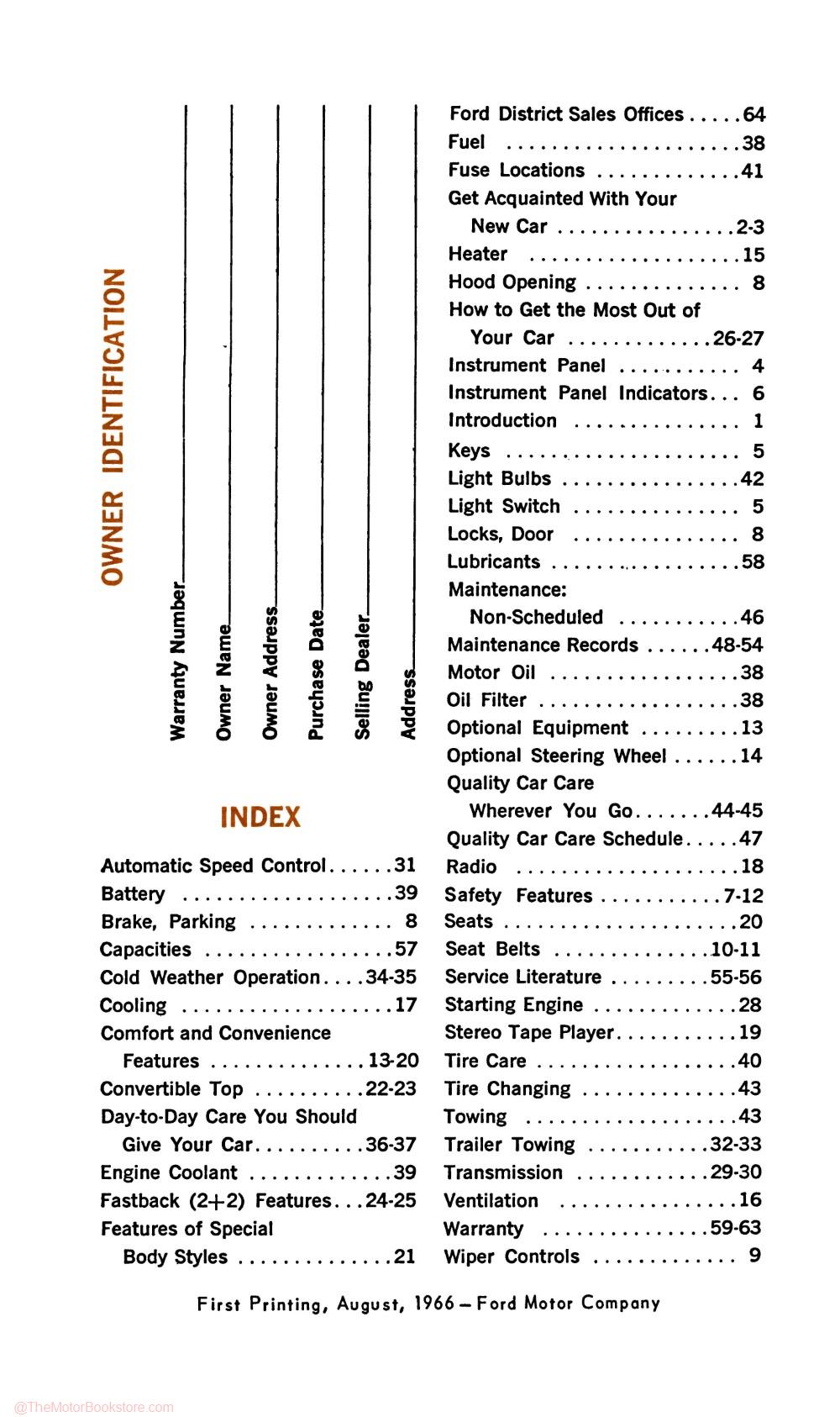 thumbnail image 2 of 1969 Ford Mustang Owner's Manual - Operator Guide, Fuses, Fluids - Bishko Reprint 2 of 6
