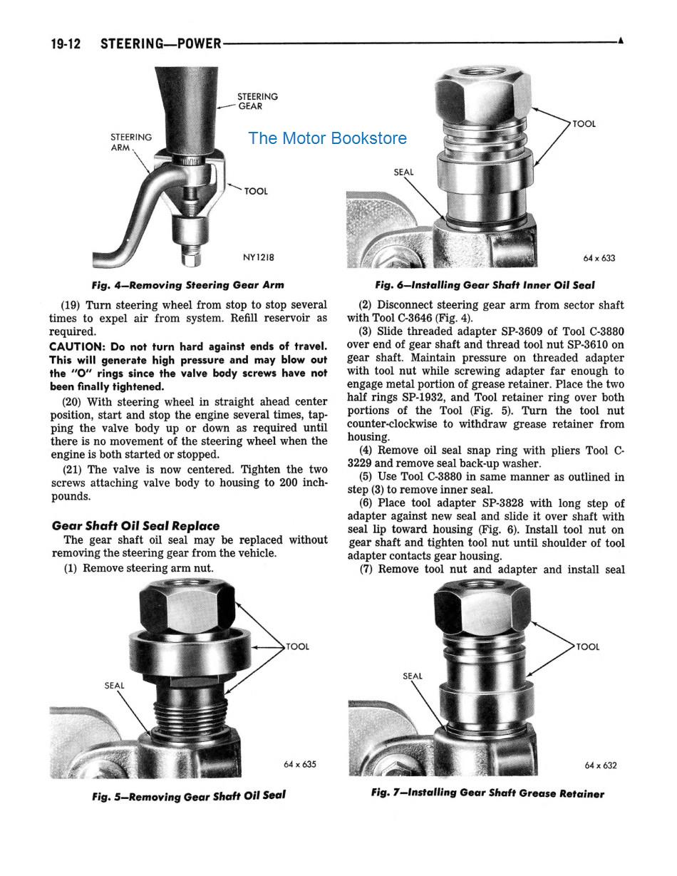 1967 Plymouth Shop Manual Sample Page - Steering - Power