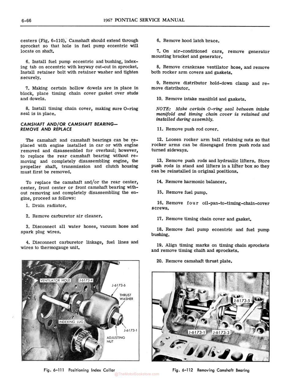 1967 Pontiac Service Manual (OEM) Sample Page - Engine Section