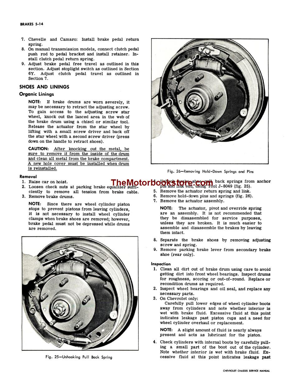 1968 Chevrolet Car Shop Manual Sample Page - Brakes