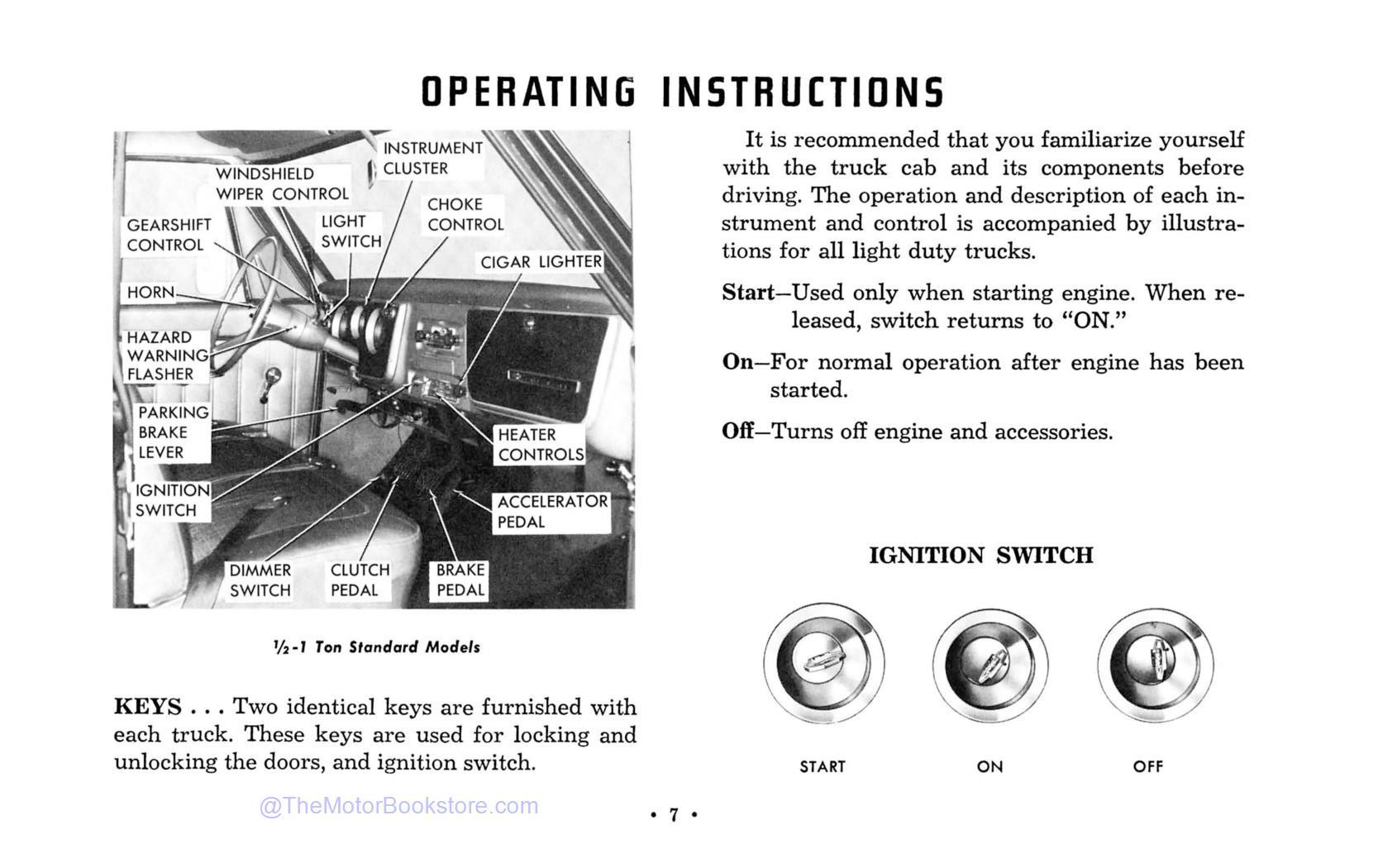 1968 Chevrolet Series 10-30 Truck Owner's Manual  - Table of Contents - Sample Page