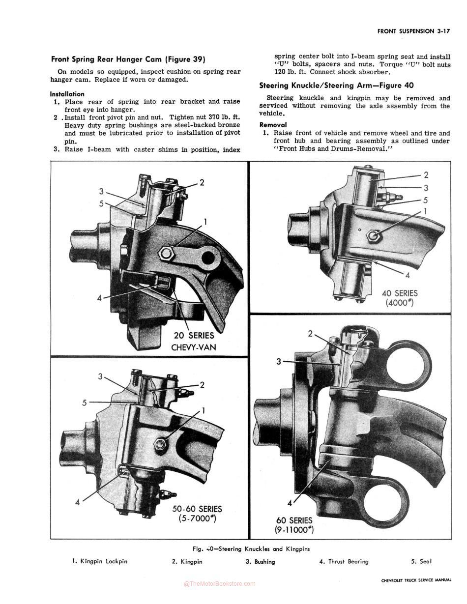 1968 Chevrolet Truck Chassis Service Manual Sample Page - Front Suspension