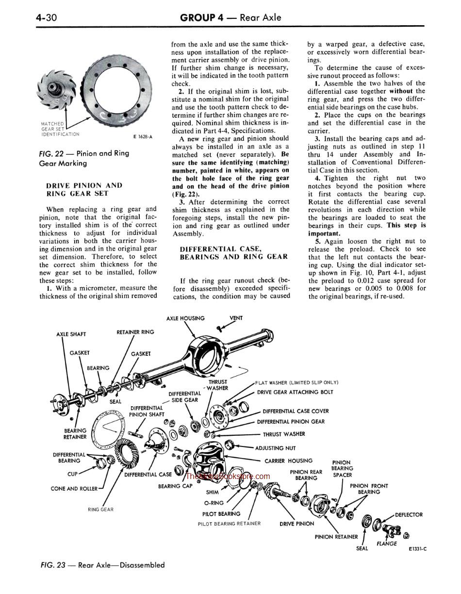 1968 Ford Mustang, Cougar Shop Manual Sample Page - Rear Axle