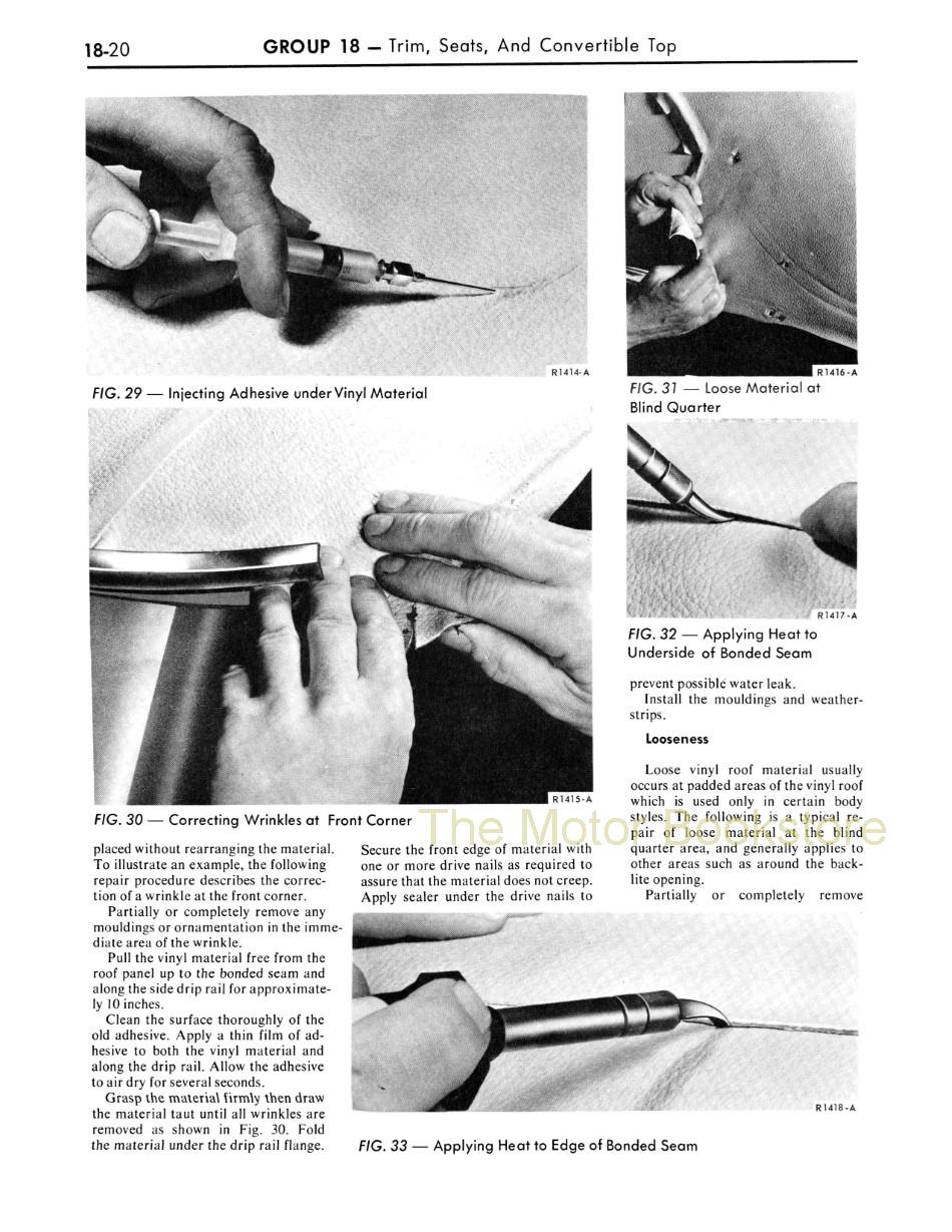 1968 Ford Mercury Shop Manual Sample Page - Trim and Seats