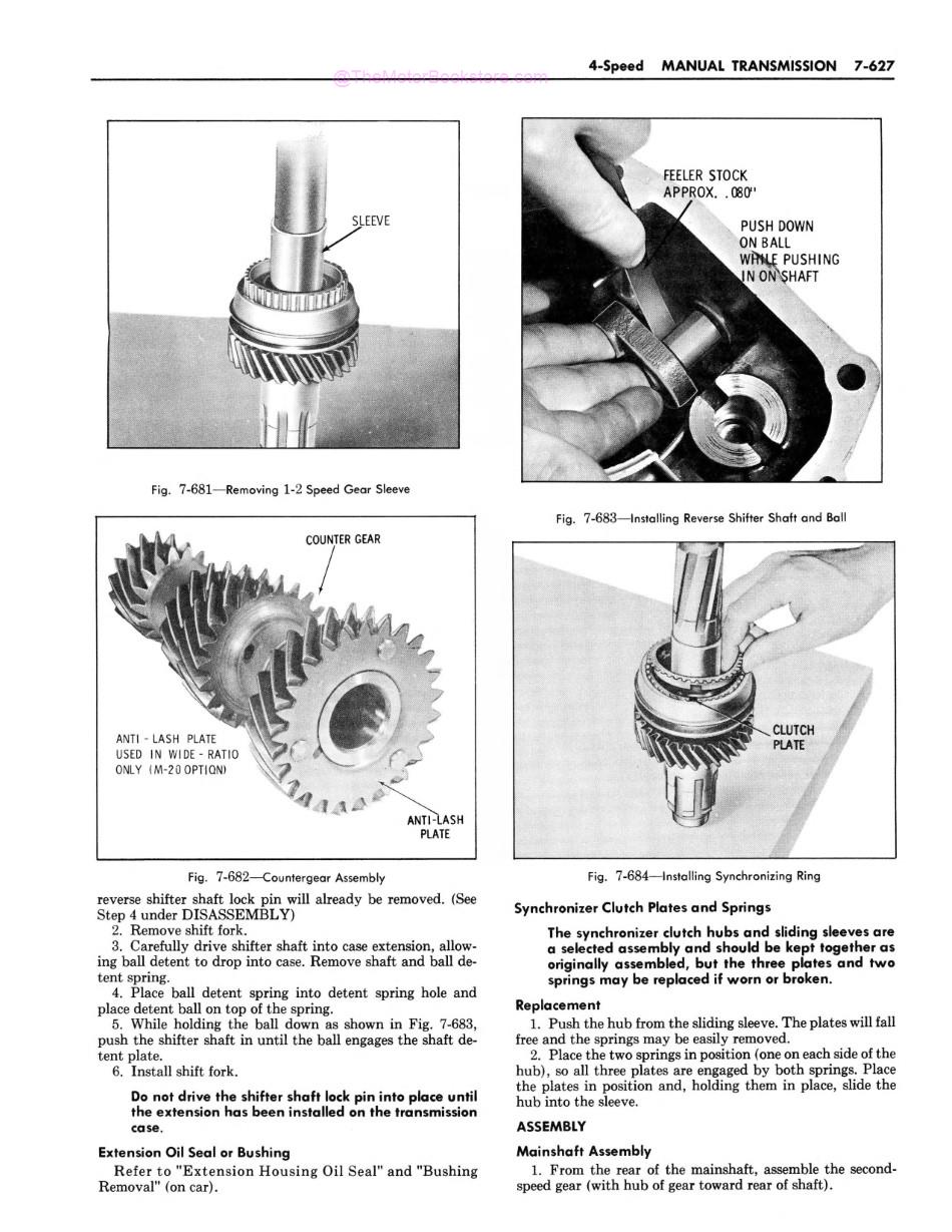 1968 Oldsmobile Chassis Service Manual Sample Page - Manual Transmission Section