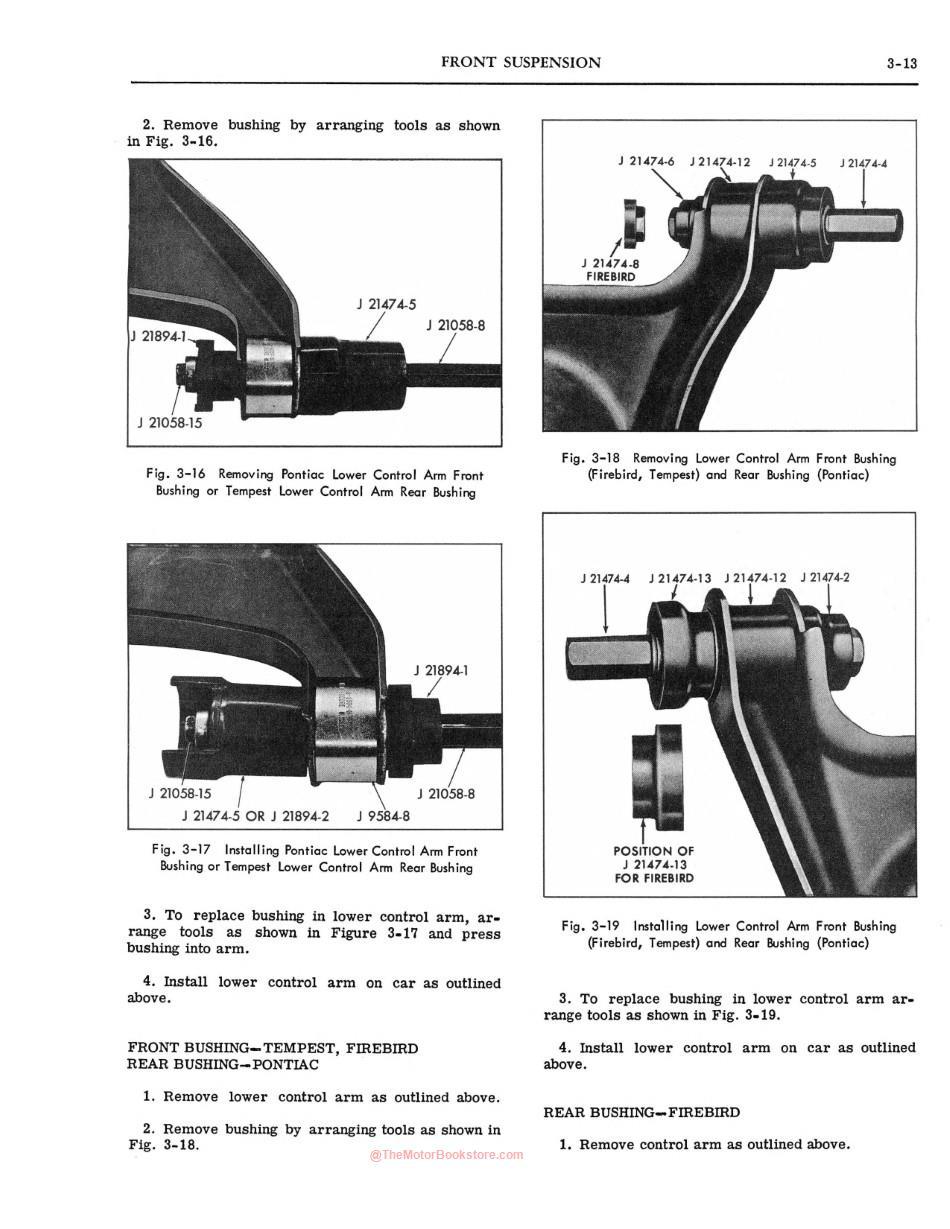 1968 Pontiac Shop Manual Sample Page - Front Suspension