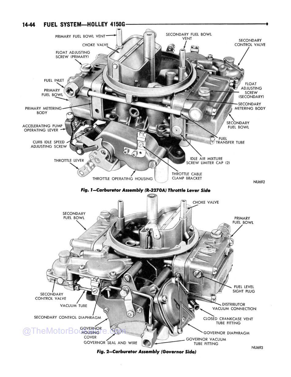 1969 - 1971 Dodge Truck 100-800 Shop Manual  Sample Page 2 - Fuel System - Holley 4150G