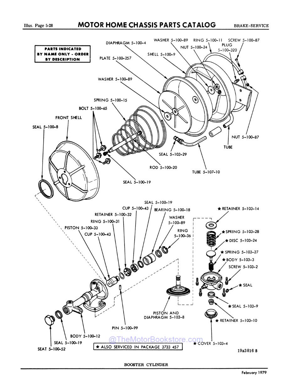 1969 - 1977 Dodge Motor Home Chassis Parts Catalog - Sample Page 1 - Brake Booster Illustration