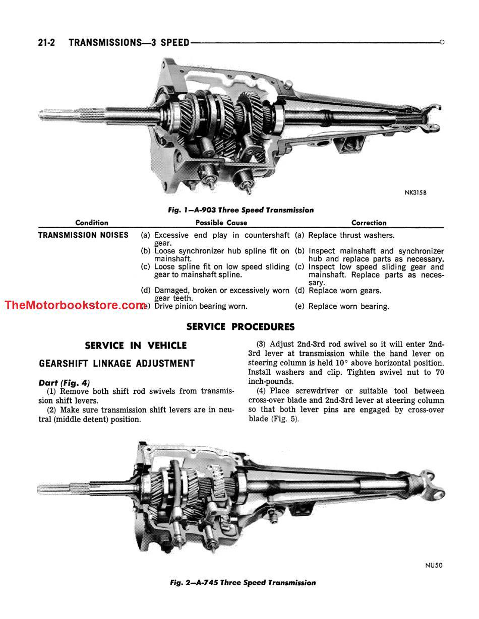 1969 Dodge Charger, Coronet and Dart Shop Manual Sample Page - Transmission