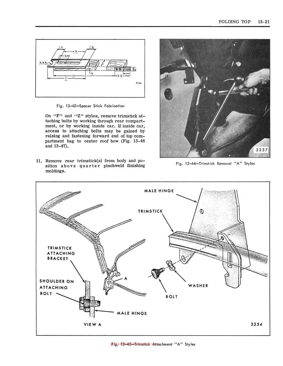 1969 Fisher Body Shop Manual Sample Page - Folding Top Section