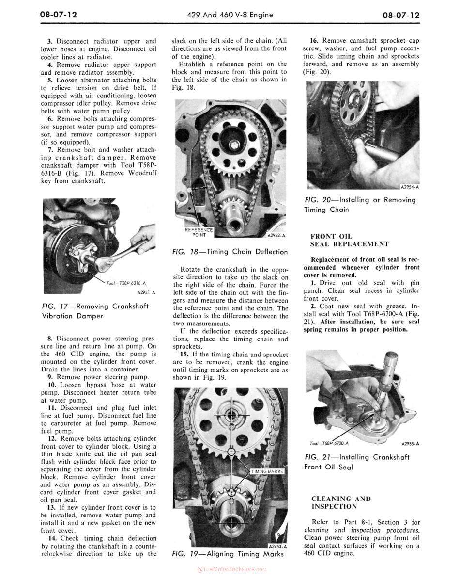 1969 Ford Car Shop Manual Sample Page - Engine Section