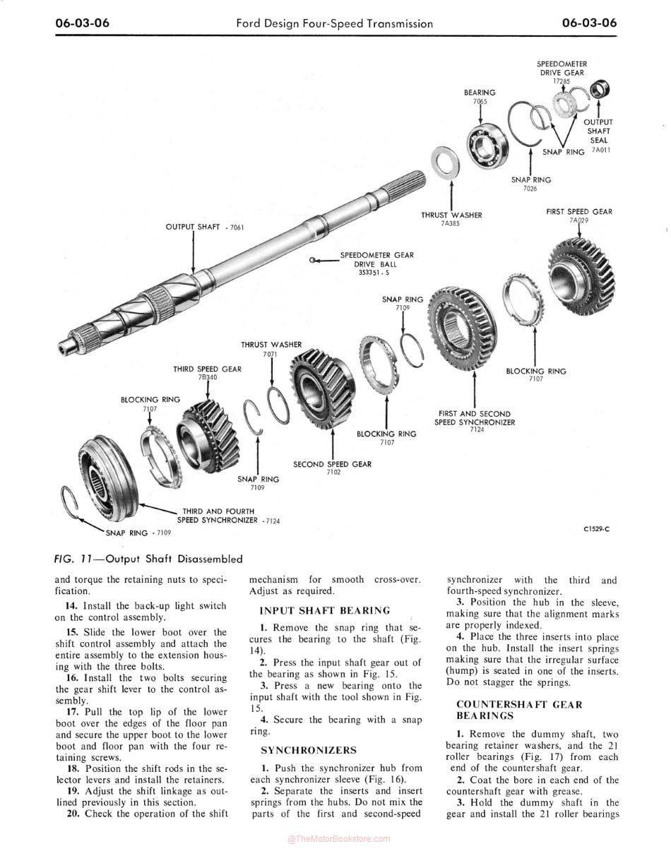 1969 Ford Car Shop Manual Sample Page - Transmission Section