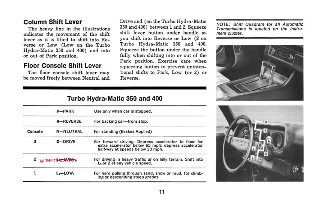 1970 Camaro Owner's Manual - Sample Page