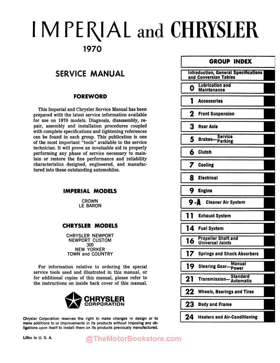1970 Chrysler Manual
