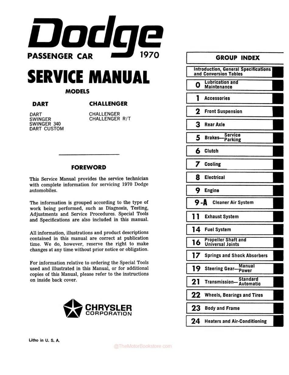 1970 Dodge Challenger Manual