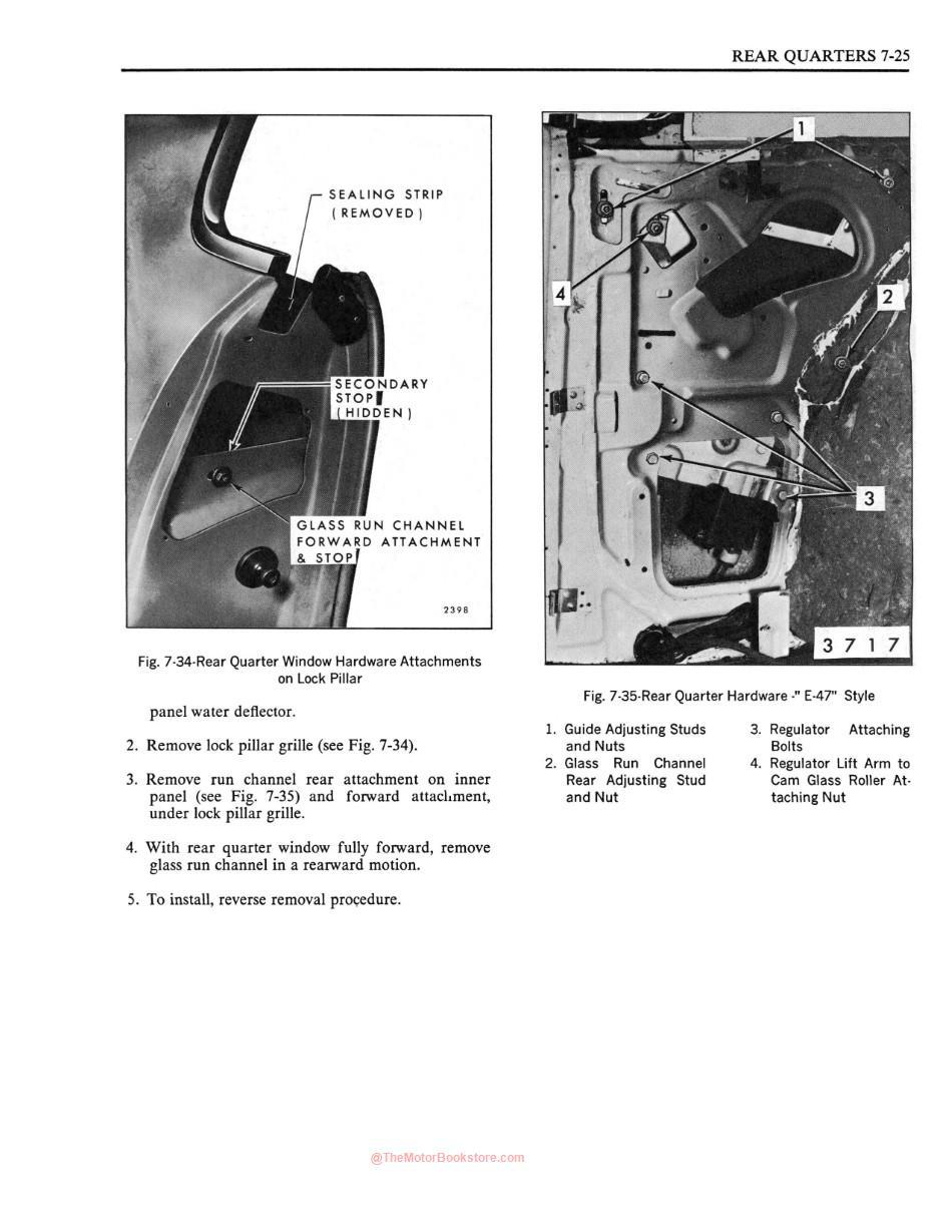 1970 Fisher Body Shop Manual Sample Page - Rear Quarters Section