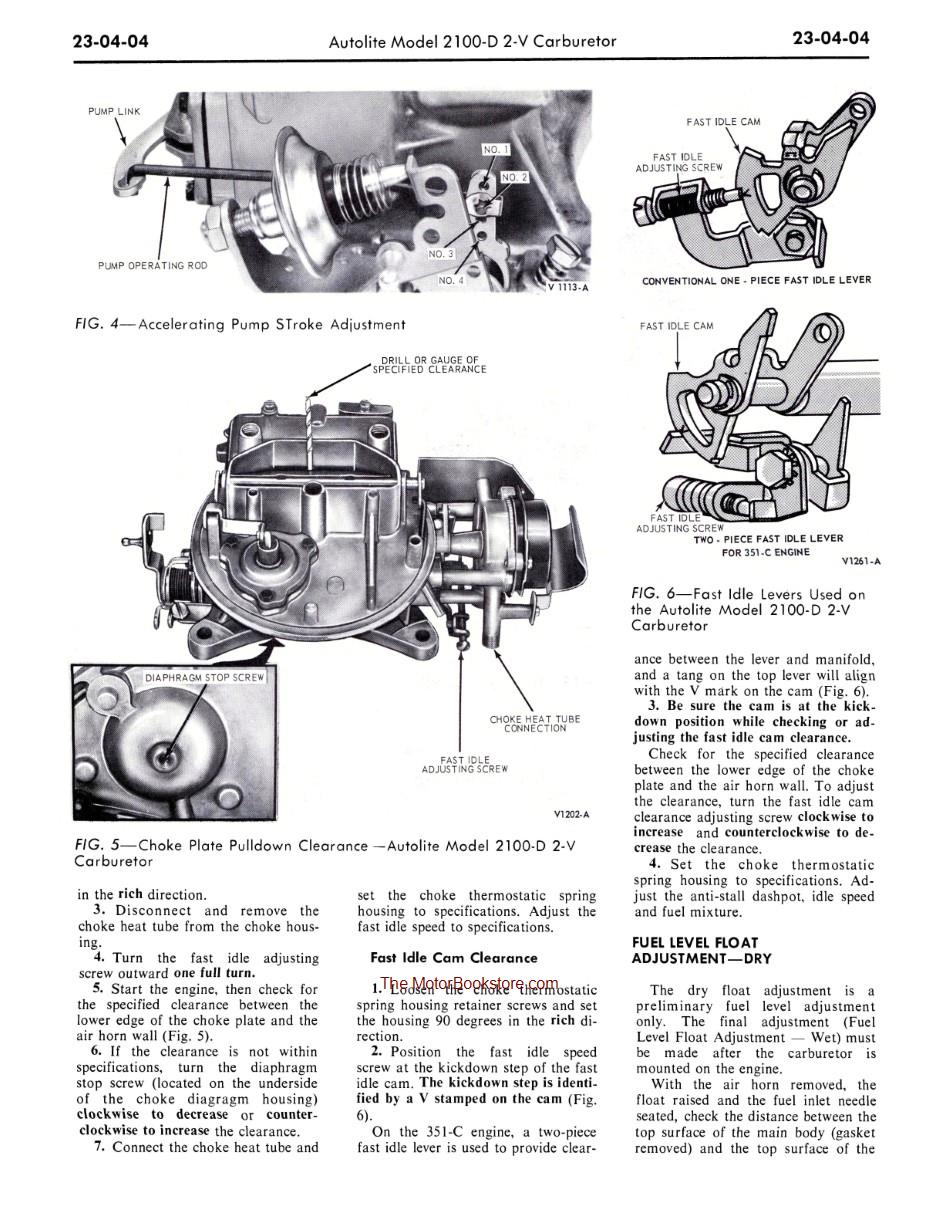 1970 Ford Truck Shop Manual Sample Page - Carburetor