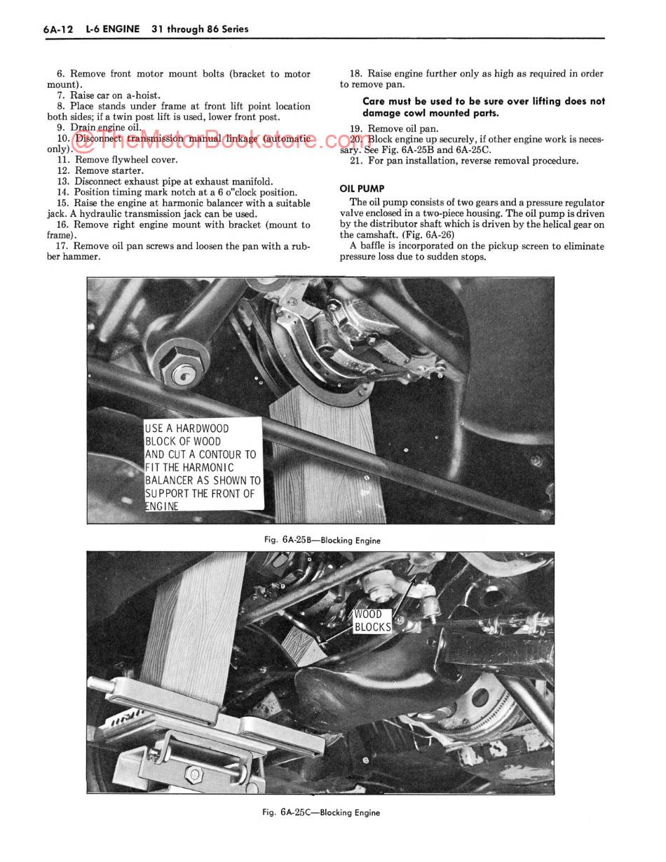 1970 Oldsmobile Chassis Service Manual Sample Page - L6 Engine Section